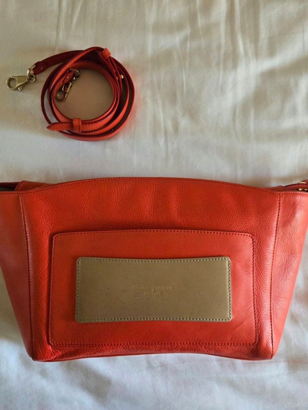 Aspinal of London Orange Leather Convertible Bag